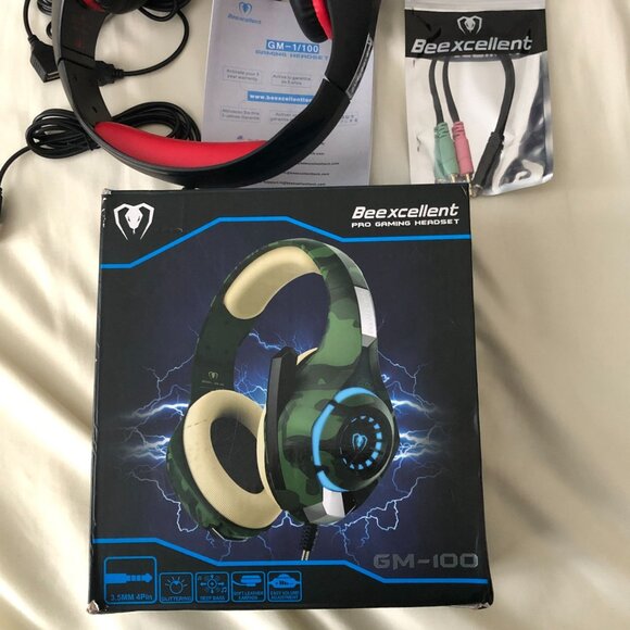 Beexcellent Pro Gaming Headset W/Mic GM-100 Black with Red Trim - Picture 5 of 10